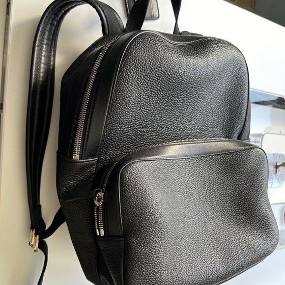 Italian  Leather Black Backpack - Picture 8 of 11